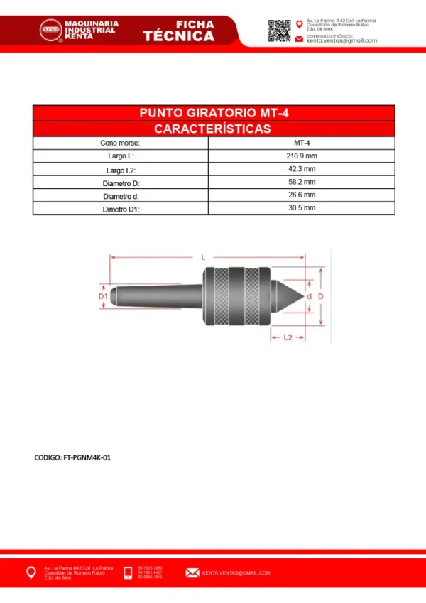 PUNTO GIRATORIO NORMAL (SENCILLO) MT-4 CHINO-KENTA-FT
