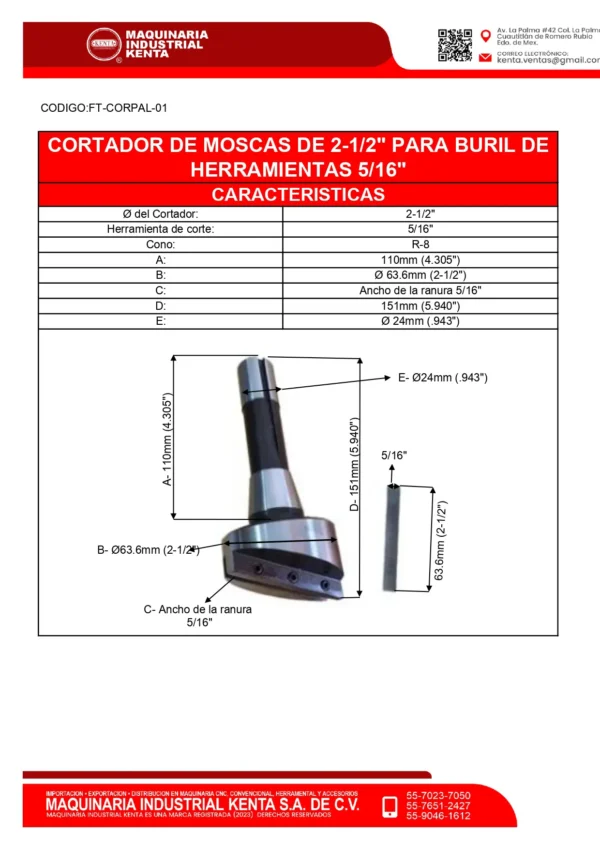 CORTADOR DE MOSCAS DE 2-12 PARA BURIL DE HERRAMIENTAS DE 516-FT